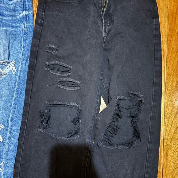 American Eagle Outfitters Blue and Black Distressed Boyfriend Jeans - Picture 4 of 8